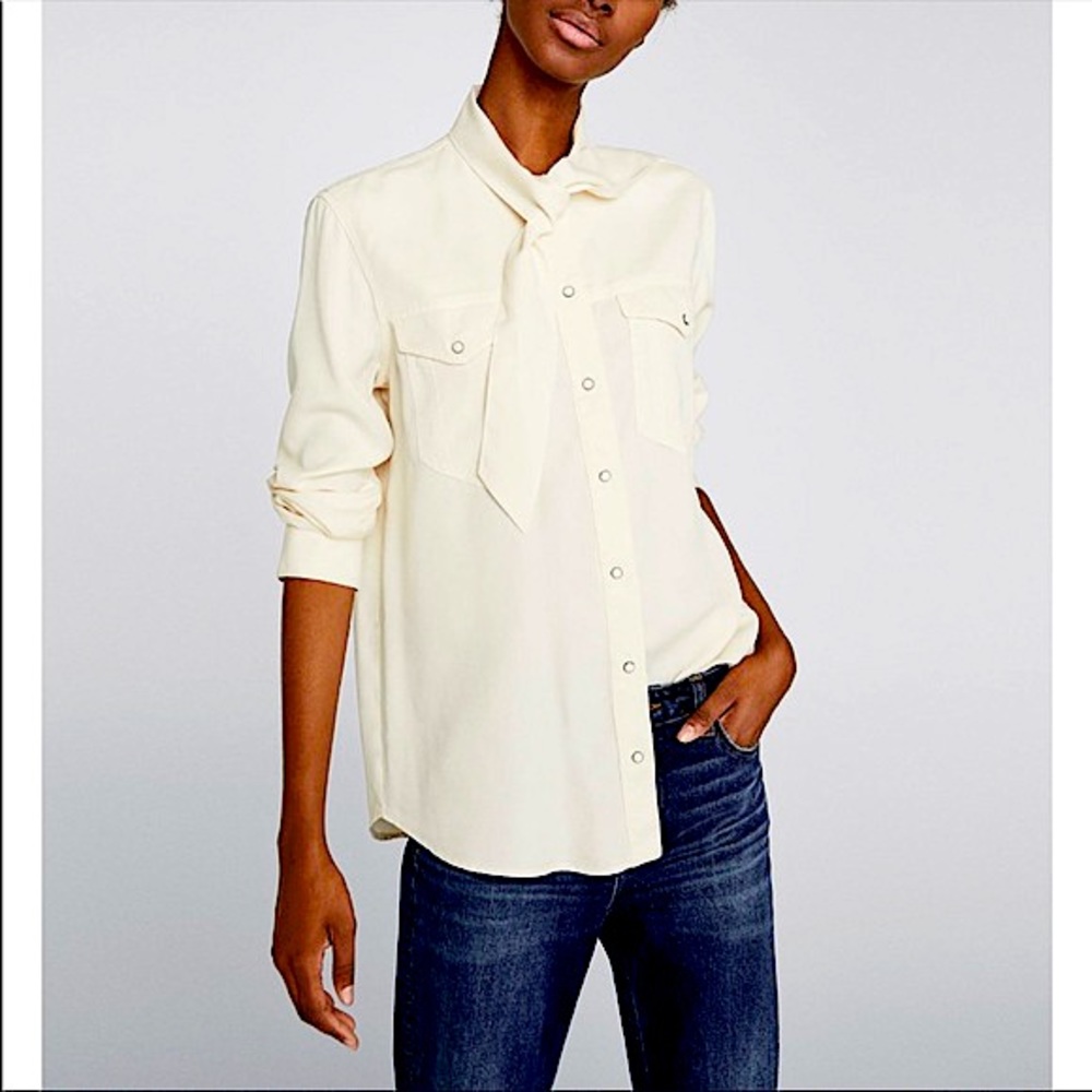 Zara shirt bow neck size XS